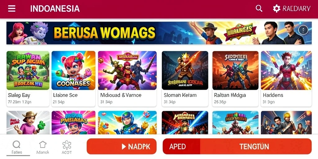 Gambar karakter utama dalam aksi yang menegangkan.